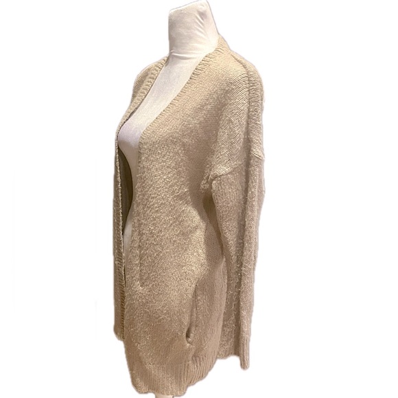 Wild Kiss Open Front Cardigan with Pockets in Tan, Women’s Size Medium - Picture 3 of 6
